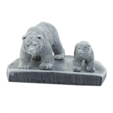 Бурый медведь с медвежонком 1 (мрамолит)
