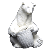 Медведь белый с бочонком (мрамолит)