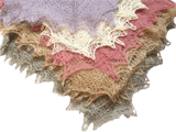 Платок-паутинка козий пух розовый